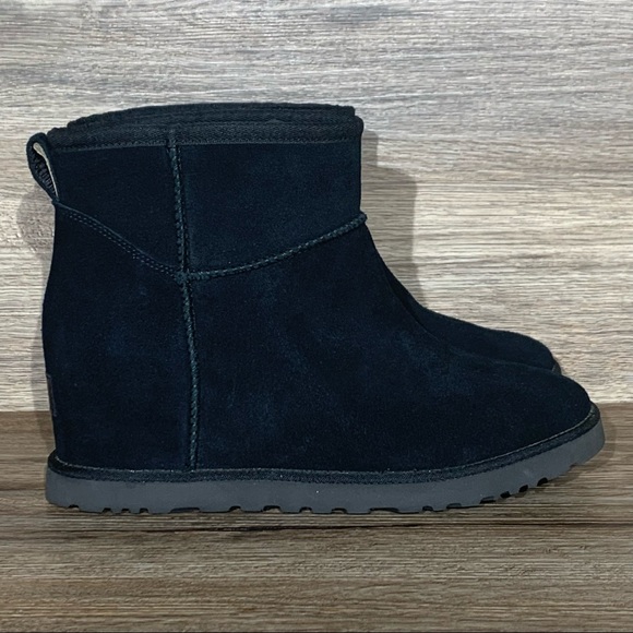 Ugg Classic Femme Mini Wedge Boot Black 
